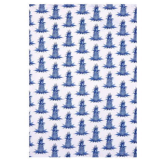 Sally Eckman Roberts Blue Pineapple 100% Cotton Flour Sack Kitchen Towel