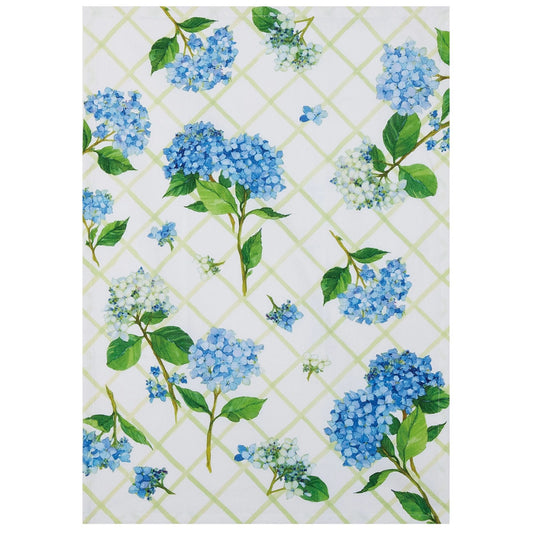 Hydrangea Lattice by Sally Eckman Roberts 100% Cotton Flour Sack Kitchen Towel