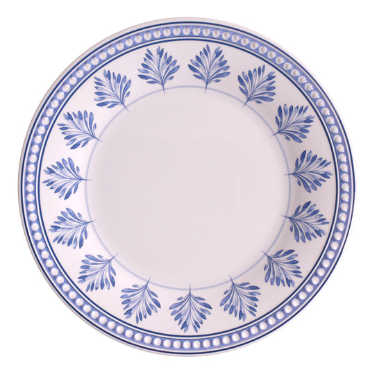 Merritt Designs Savannah 10-1/2" Melamine Dinner Plate, Blue/White, Set of 6