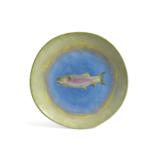 Merritt Lakeside Trout by Carole Shiber 8-1/2" Melamine Salad Plate, Set of 6