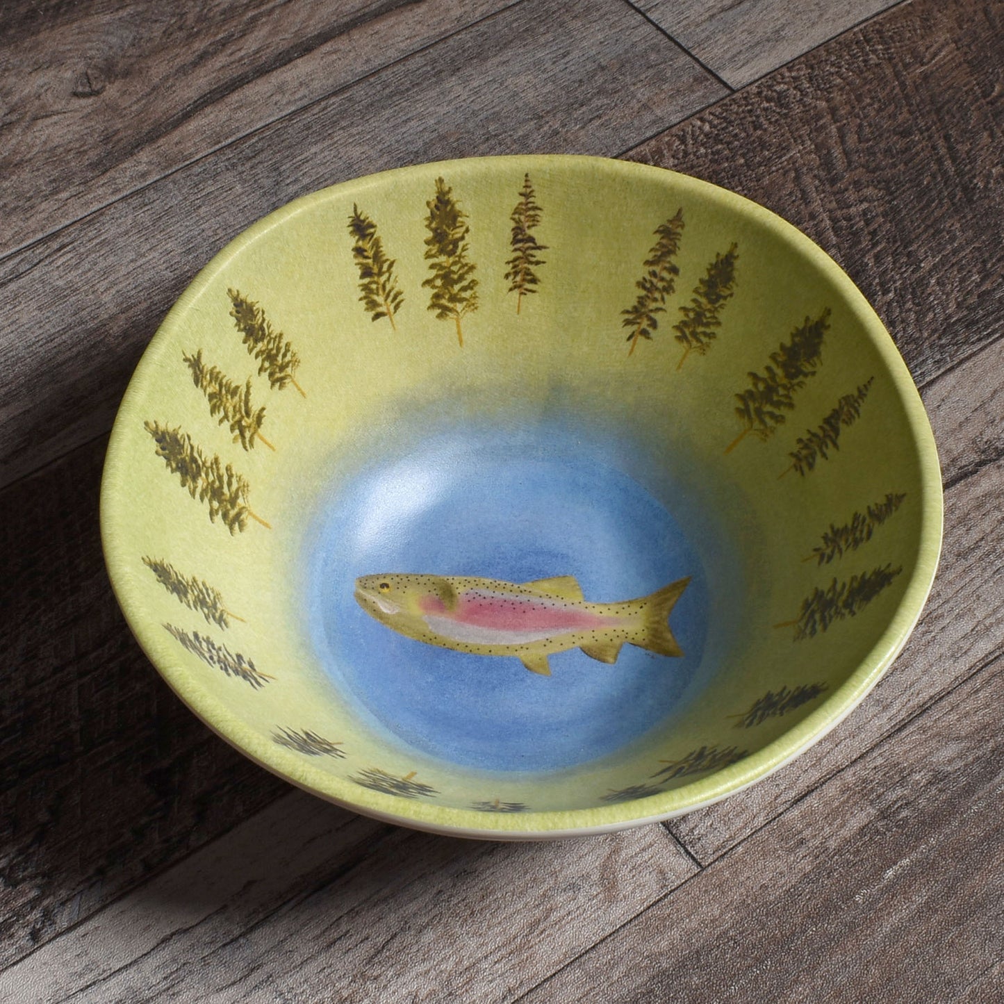 Merritt Lakeside Trout by Carole Shiber 6-1/2" x 2-3/4" Single Serving Melamine Salad Bowl