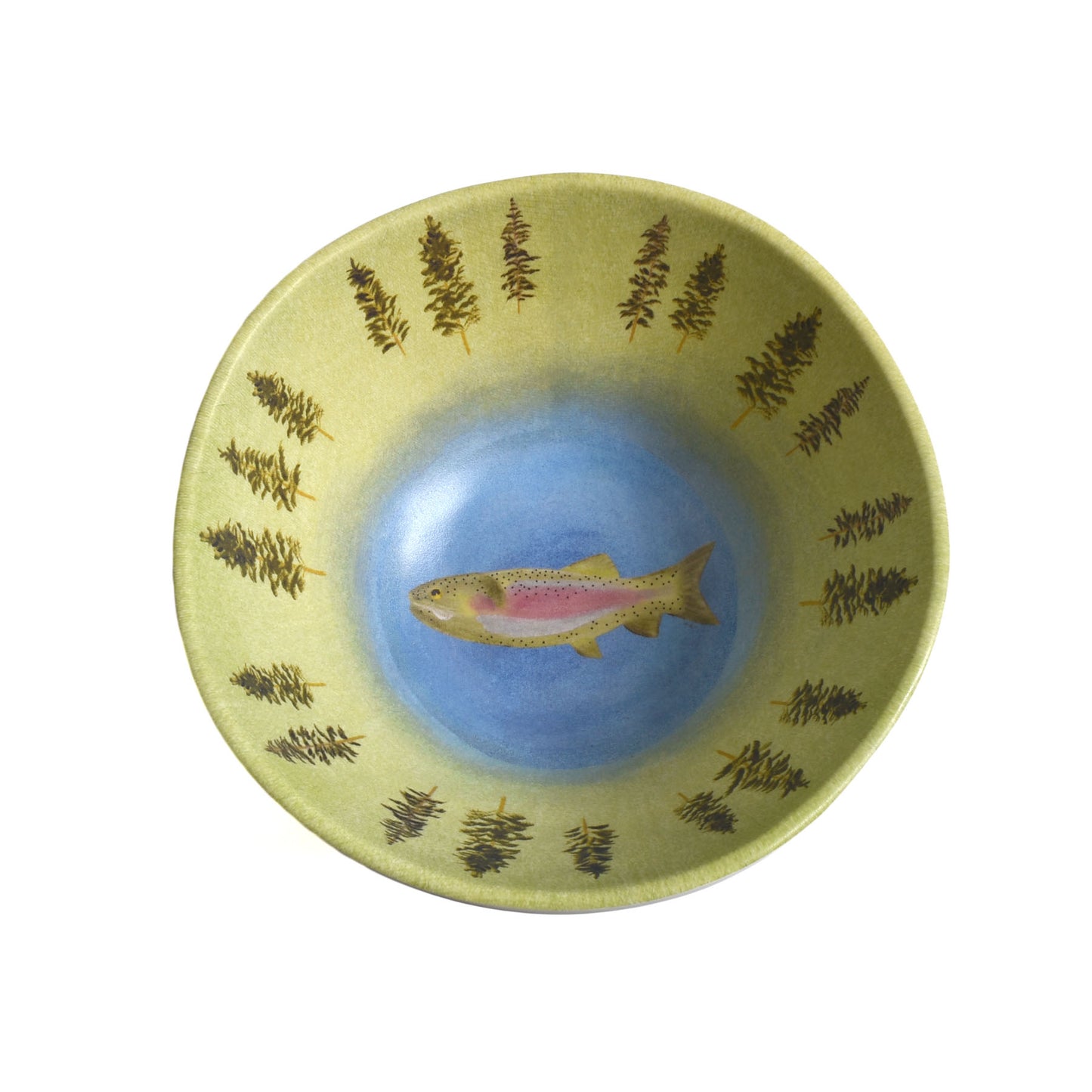 Merritt Lakeside Trout by Carole Shiber 6-1/2" x 2-3/4" Single Serving Melamine Salad Bowl