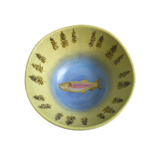 Merritt Lakeside Trout by Carole Shiber 6-1/2" x 2-3/4" Single Serving Melamine Salad Bowl