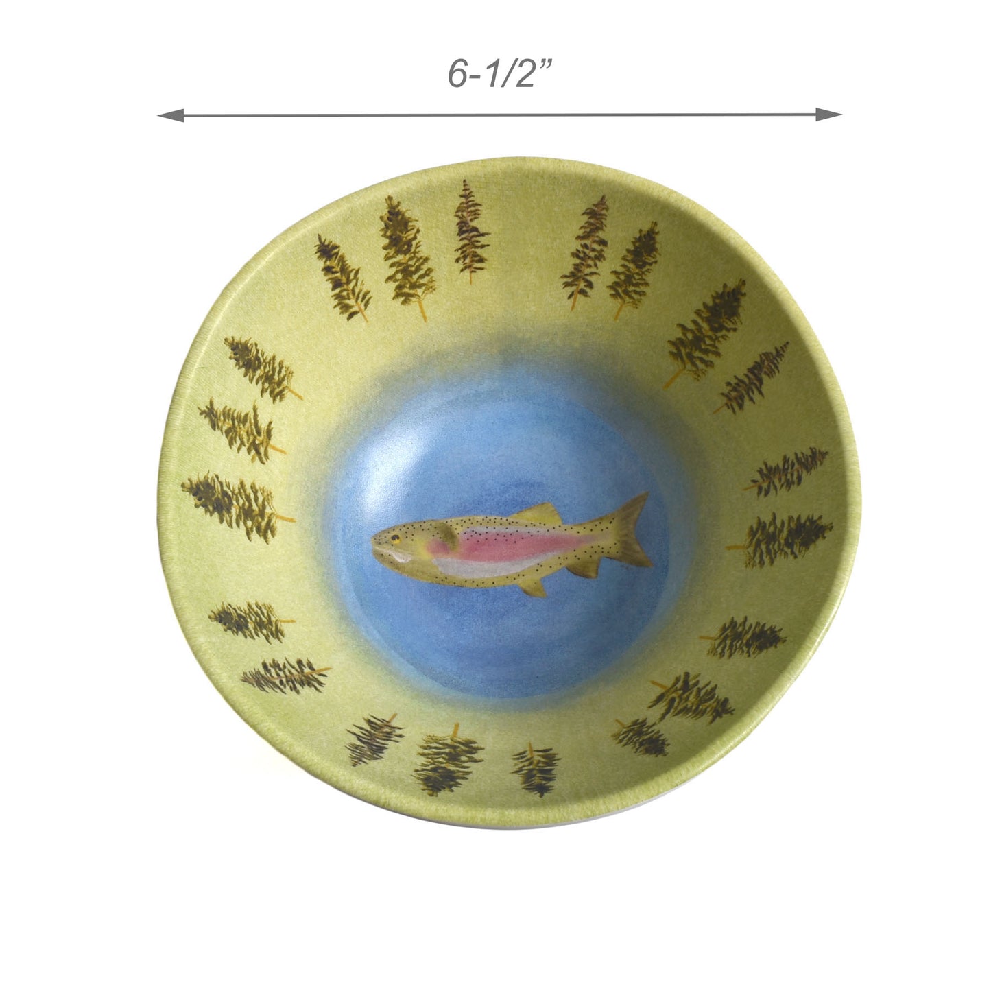 Merritt Lakeside Trout by Carole Shiber 6-1/2" x 2-3/4" Single Serving Melamine Salad Bowl