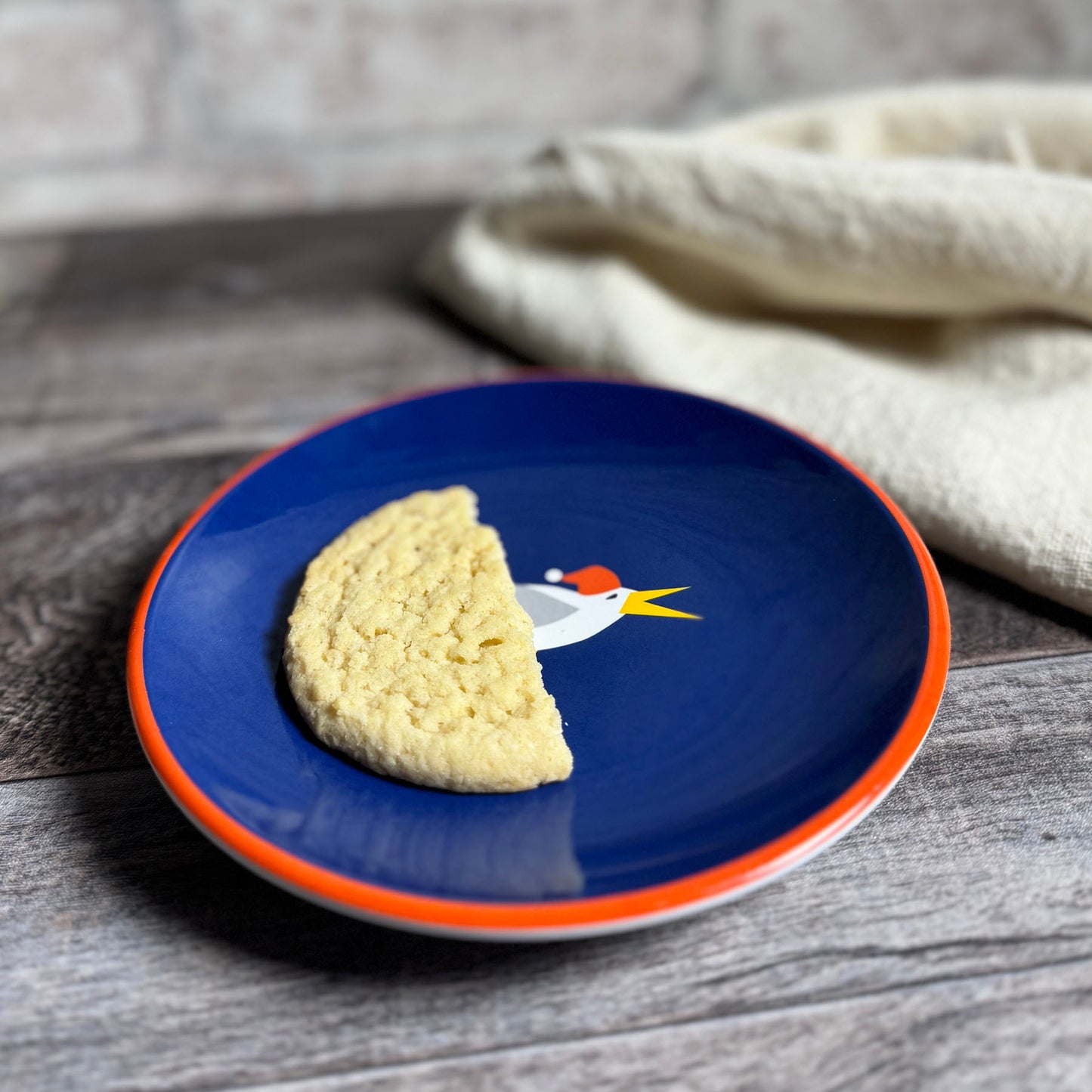 Caroling Seagulls by Kate Nelligan 6" Melamine Appetizer, Dessert, Snack Plate, Blue/Multi, Set of 6