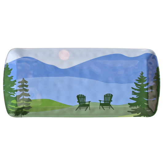 Merritt Designs Lakeview by Kate Nelligan 15" x 6-1/2" Melamine Appetizer Tray, Multicolor