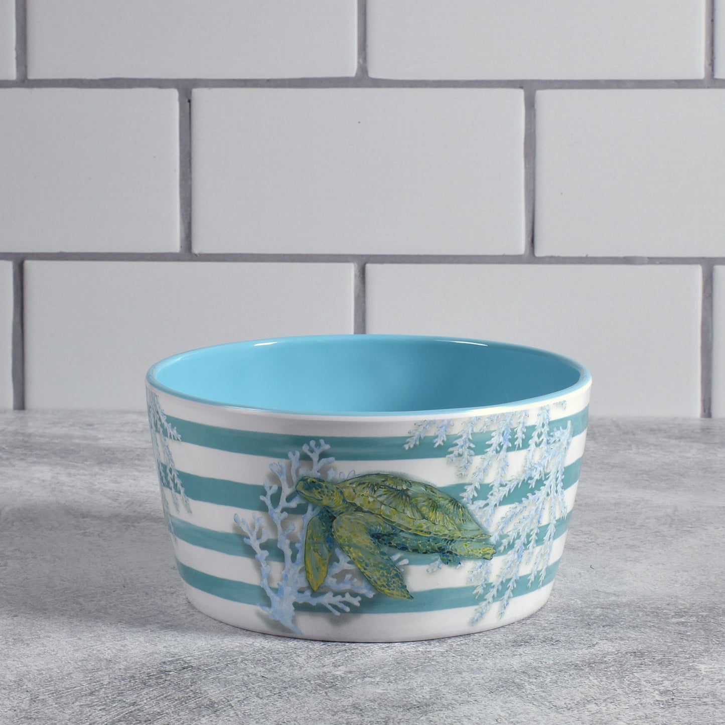 Merritt Designs Sea Turtle 5-1/2" Melamine Single Serving Salad Bowl, Multi
