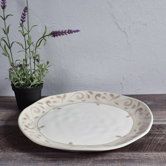 Merritt Sahara Beige 10-1/2" Melamine Dinner Plate, Set of 6