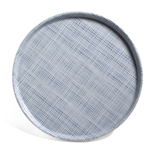 Luxe Linen 10-1/2" Melamine Dinner Plate/Platter, Indigo