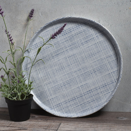 Luxe Linen 10-1/2" Melamine Dinner Plate/Platter, Indigo