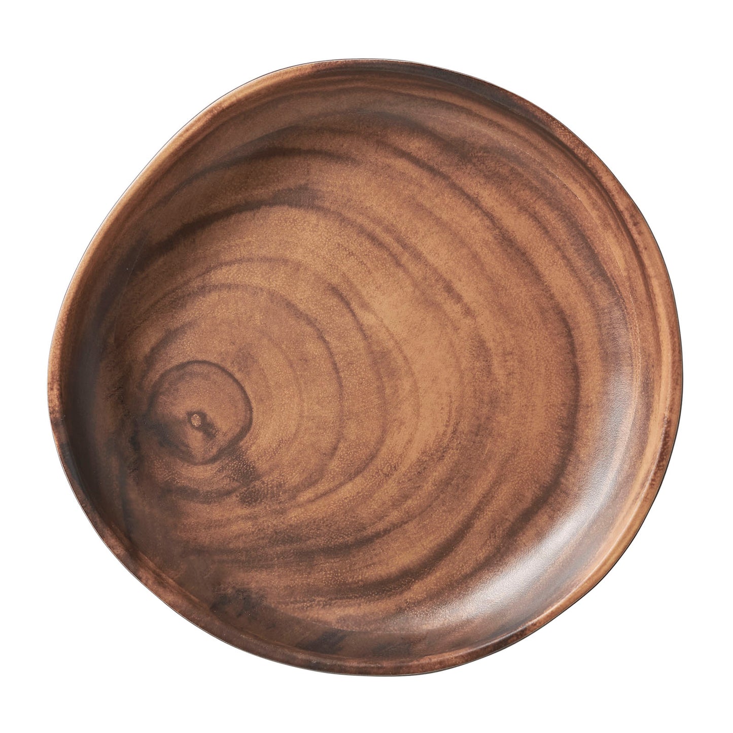 Merritt Designs Faux Sequoia Wood 8" Melamine Salad Luncheon Plate, Set of 6