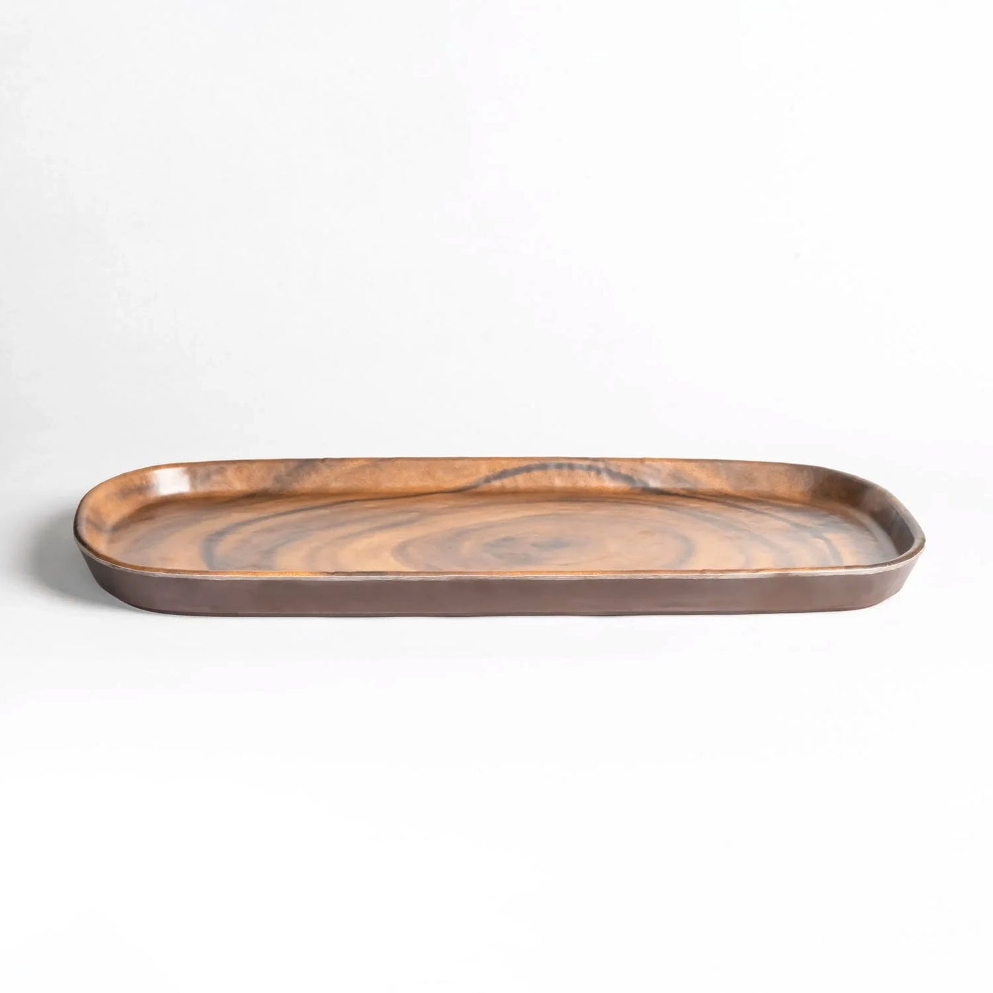 Merritt Designs Faux Sequoia Wood 14-1/2" x 7" Melamine Appetizer Serving Tray