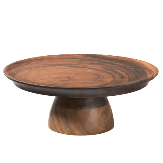Merritt Designs Faux Sequoia Wood 12-1/2" Melamine Pedestal Cake Stand