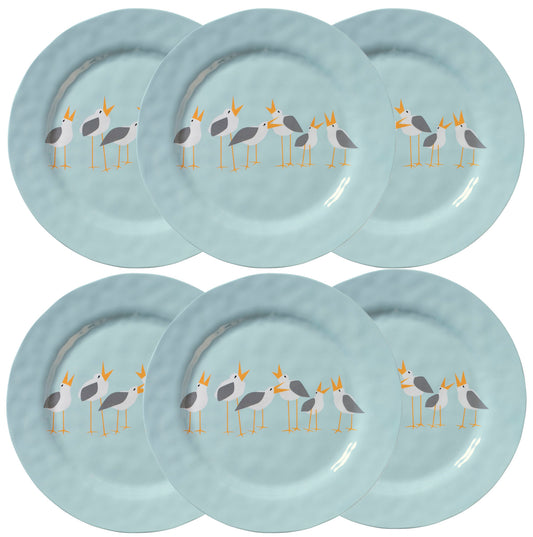 Merritt Designs Seagulls by Kate Nelligan 11-1/2" Dinner Plate, Set of 6