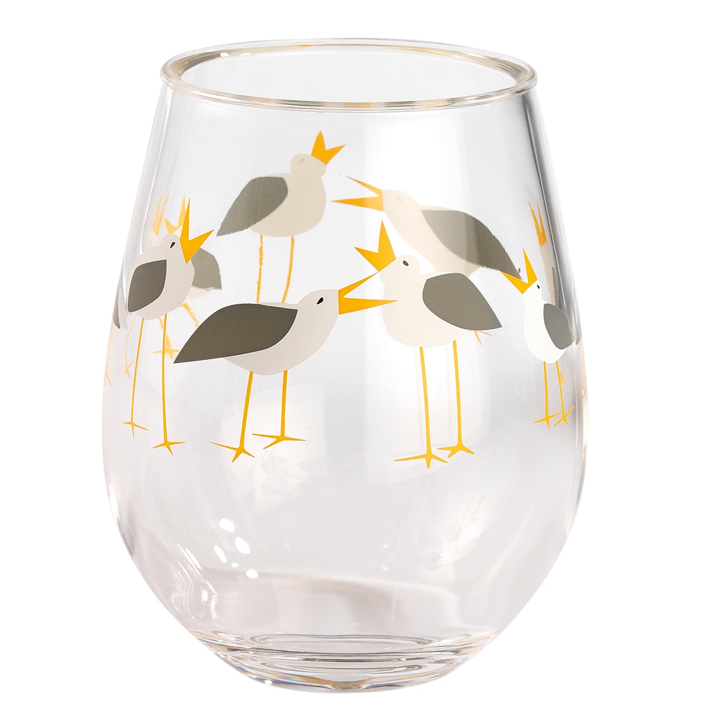 Merritt Seagulls by Kate Nelligan 15-ounce Acrylic Wine Tumbler, BPA Free