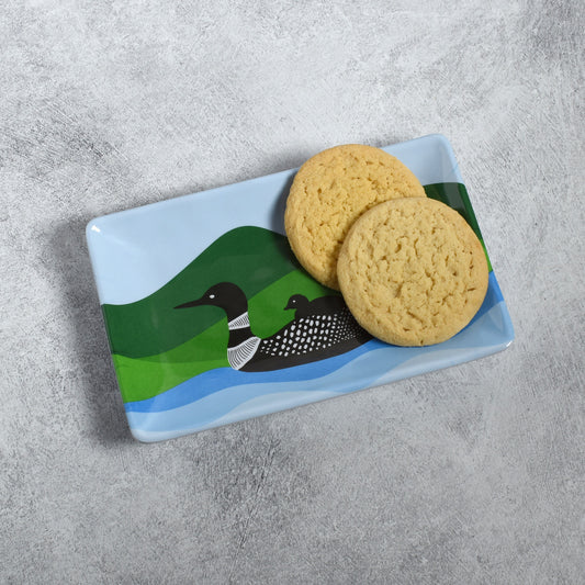Loons by Kate Nelligan 8-1/2" x 5-1/4" Small Melamine Snack Tray, Multicolor