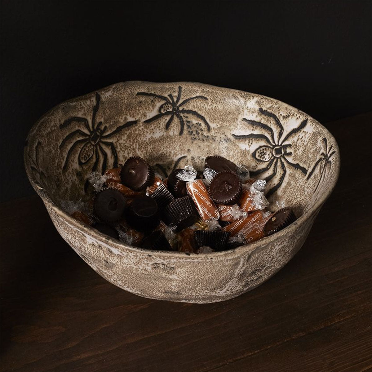 Spooky Spiders 10-3/4" Decorative Ceramic Bowl