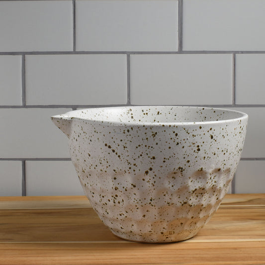 Speckled White 2-Quart Stoneware Mixing Bowl