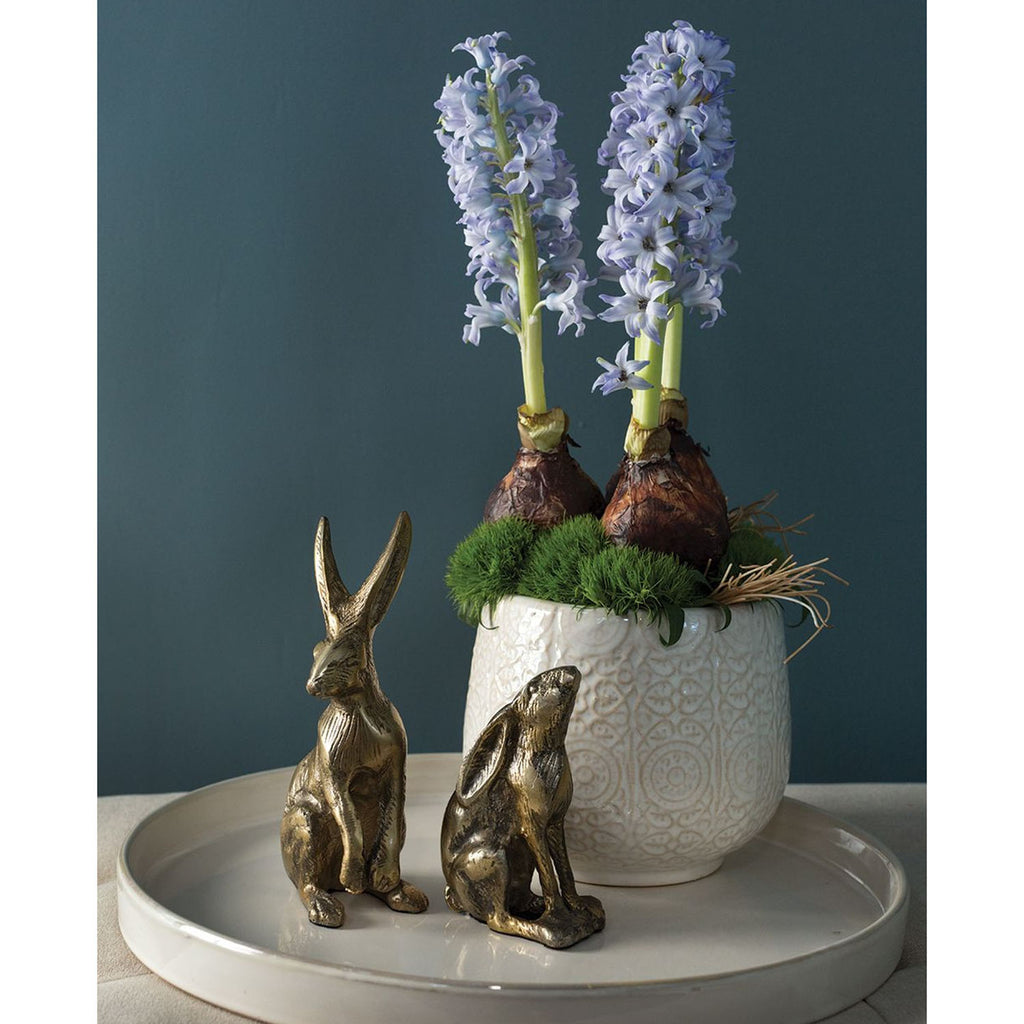 Brass Deer Figurines with Aged Patina – The Standing Rabbit