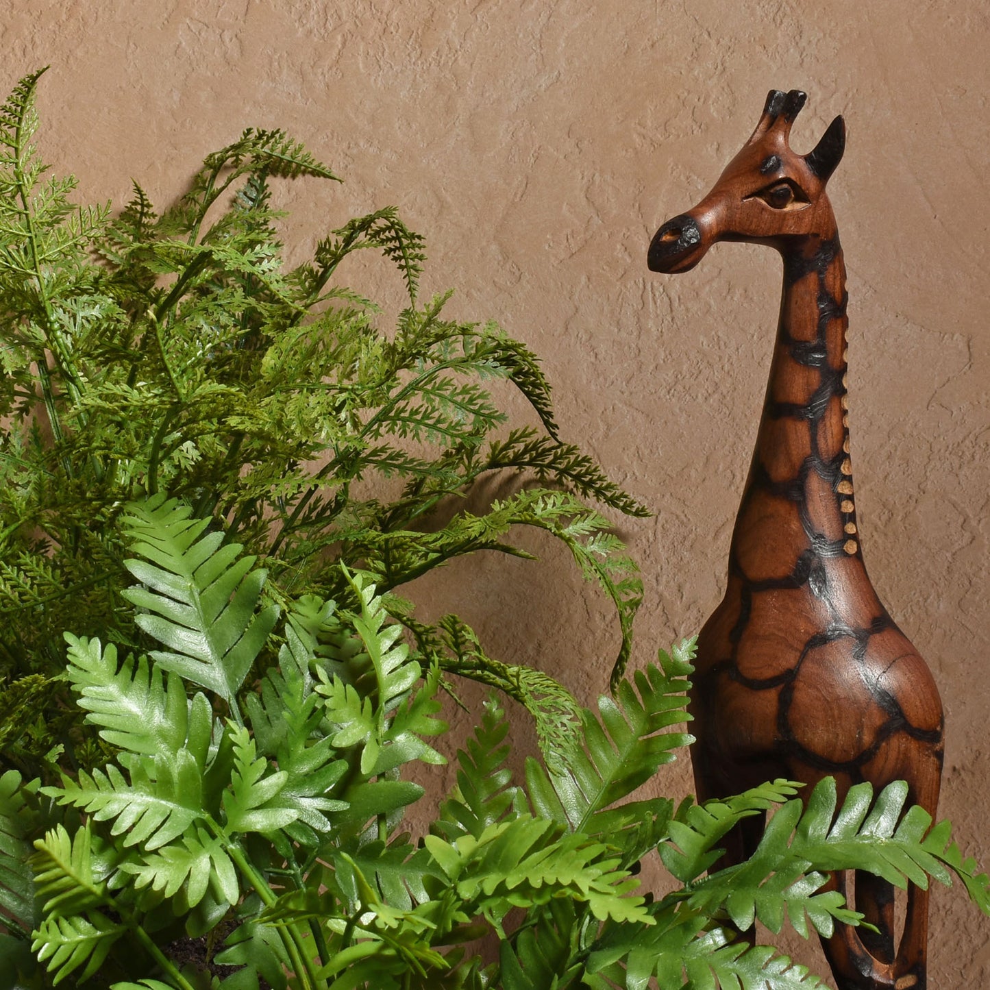 Giraffe 13" Hand Carved Olive Wood Figurine from Zimbabwe