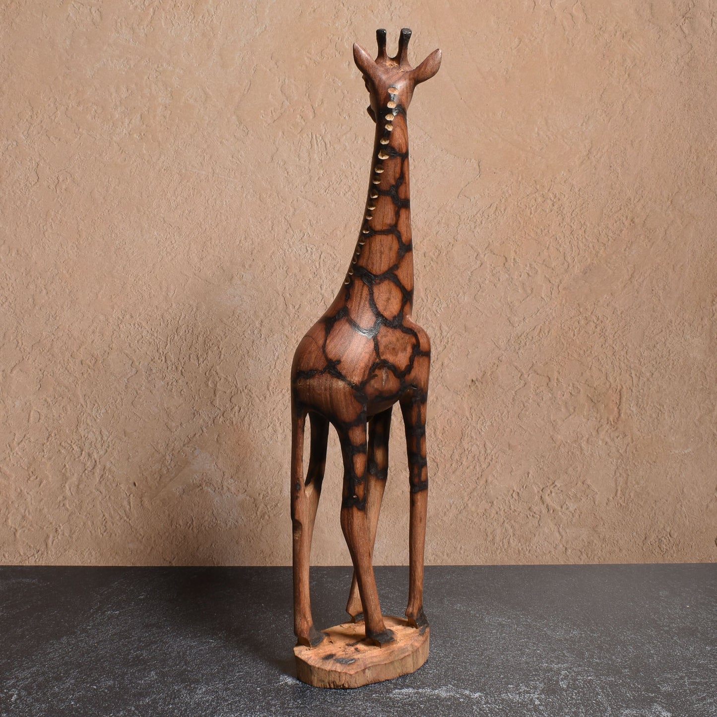 Giraffe 13" Hand Carved Olive Wood Figurine from Zimbabwe