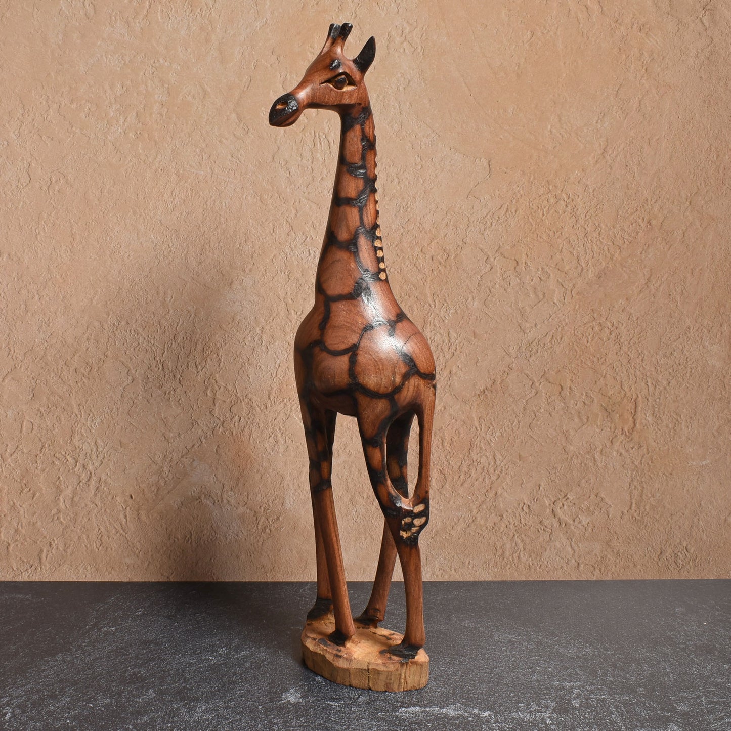 Giraffe 13" Hand Carved Olive Wood Figurine from Zimbabwe