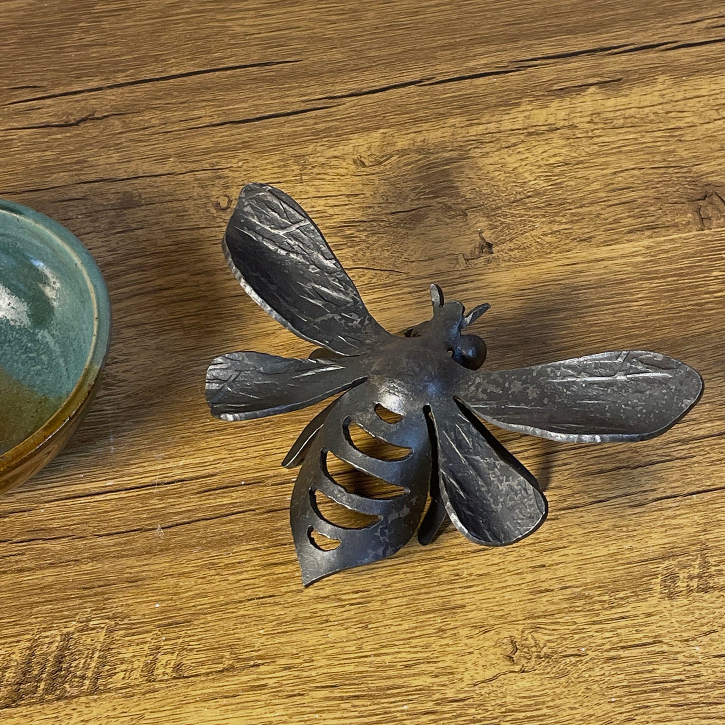 Blackthorne Forge 6-3/4" Bumblebee Steel Sculpture Paperweight, Handcrafted in Vermont