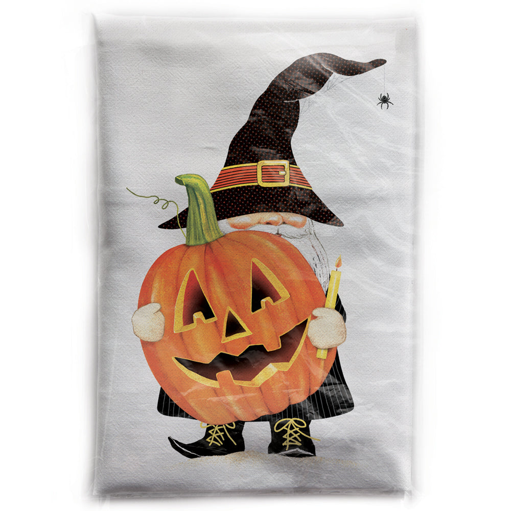 Halloween Pumpkin Gnome Cotton Flour Sack Kitchen Dish Towel