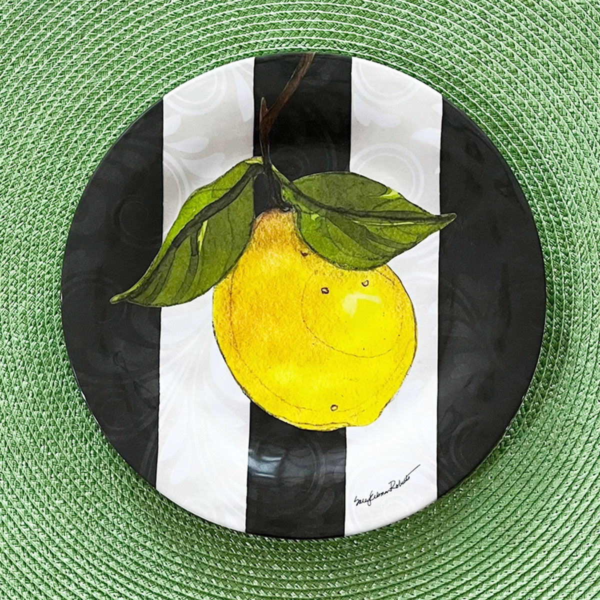 Bamboo Table Lemon Branch 8-1/2-inch Salad Plate, Set of 4, Made of Eco-Friendly Bamboo Composite