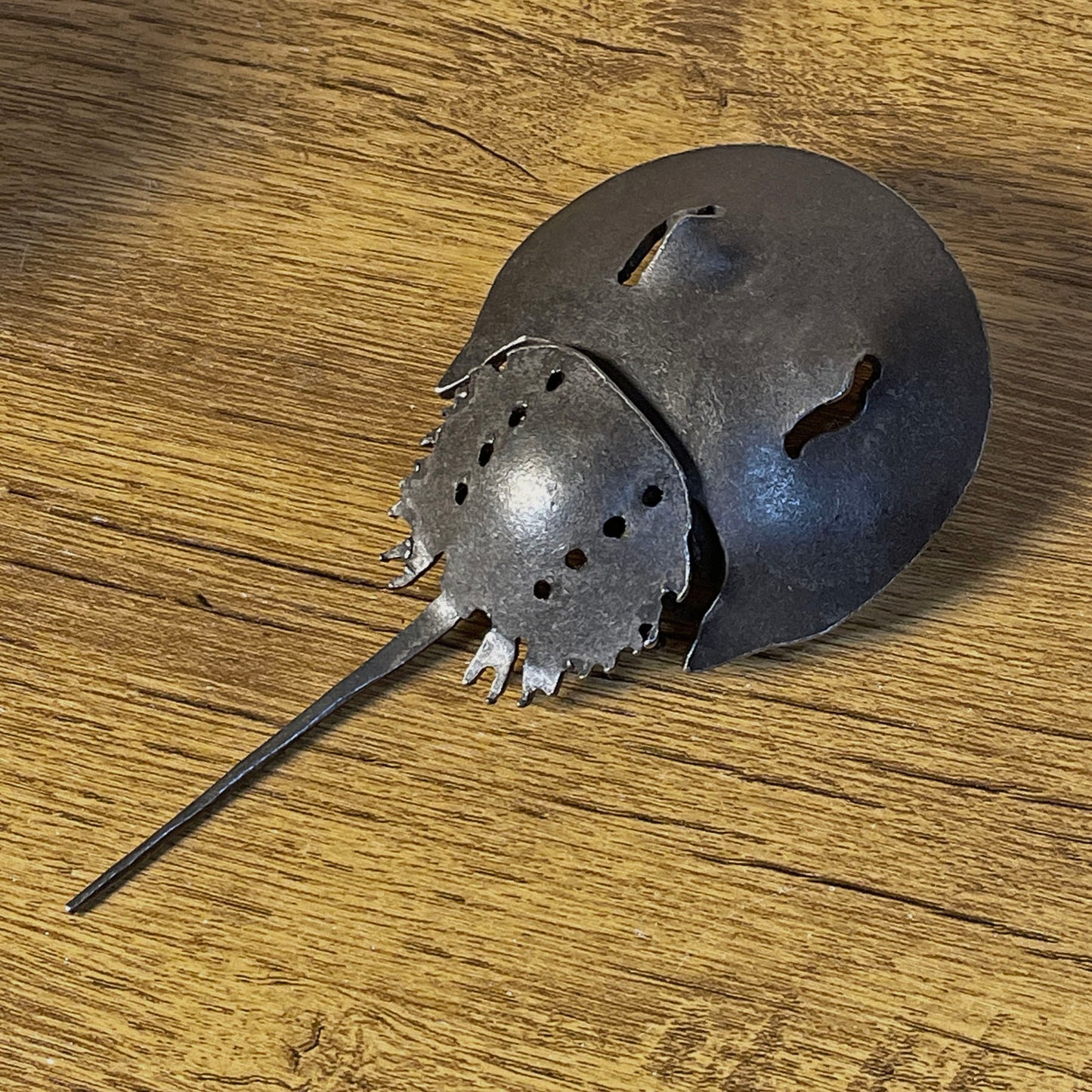 Blackthorne Forge 6-3/4" Baby Horseshoe Crab Steel Sculpture, Handcrafted in Vermont