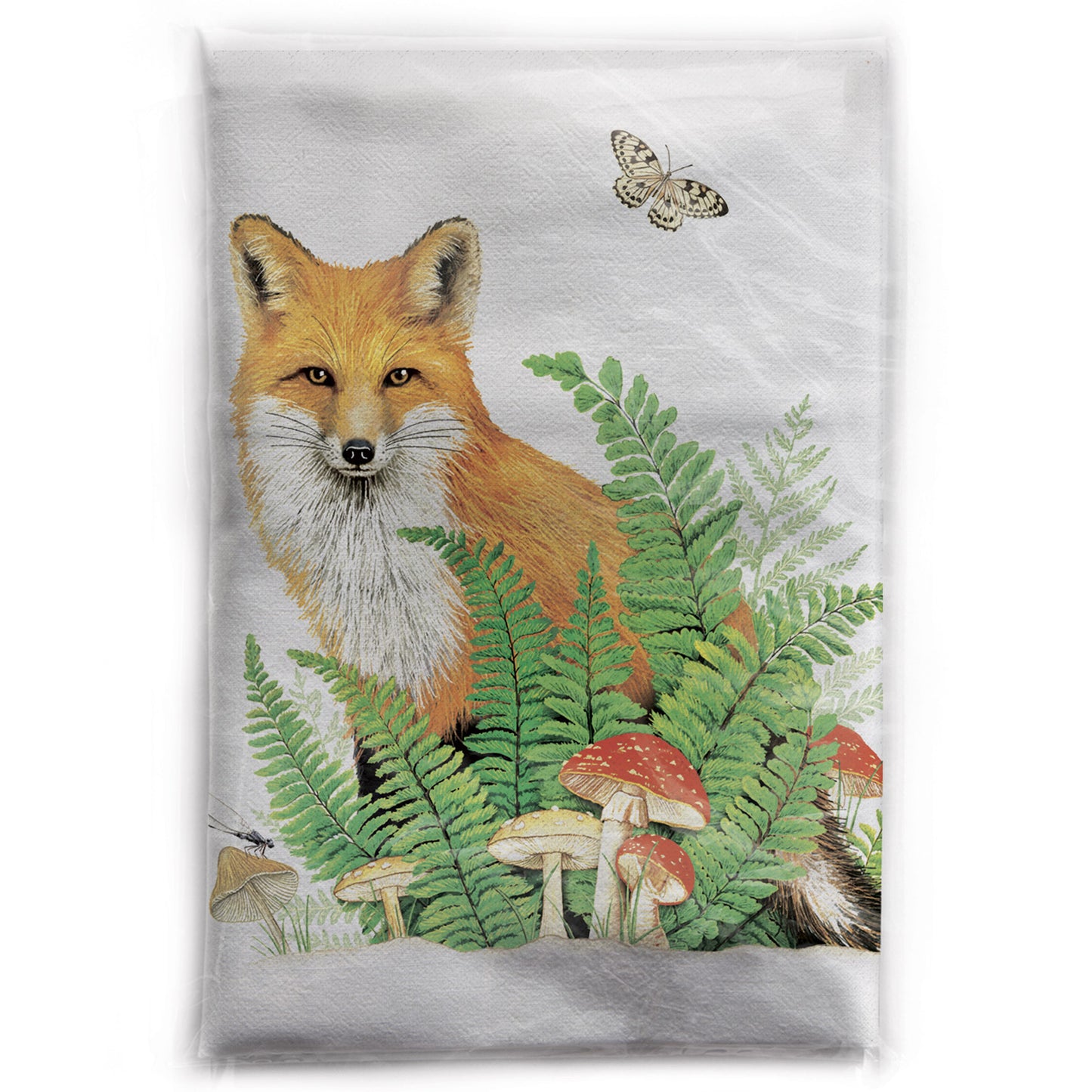Mary Lake-Thompson Fern Fox Cotton Flour Sack Kitchen Dish Towel