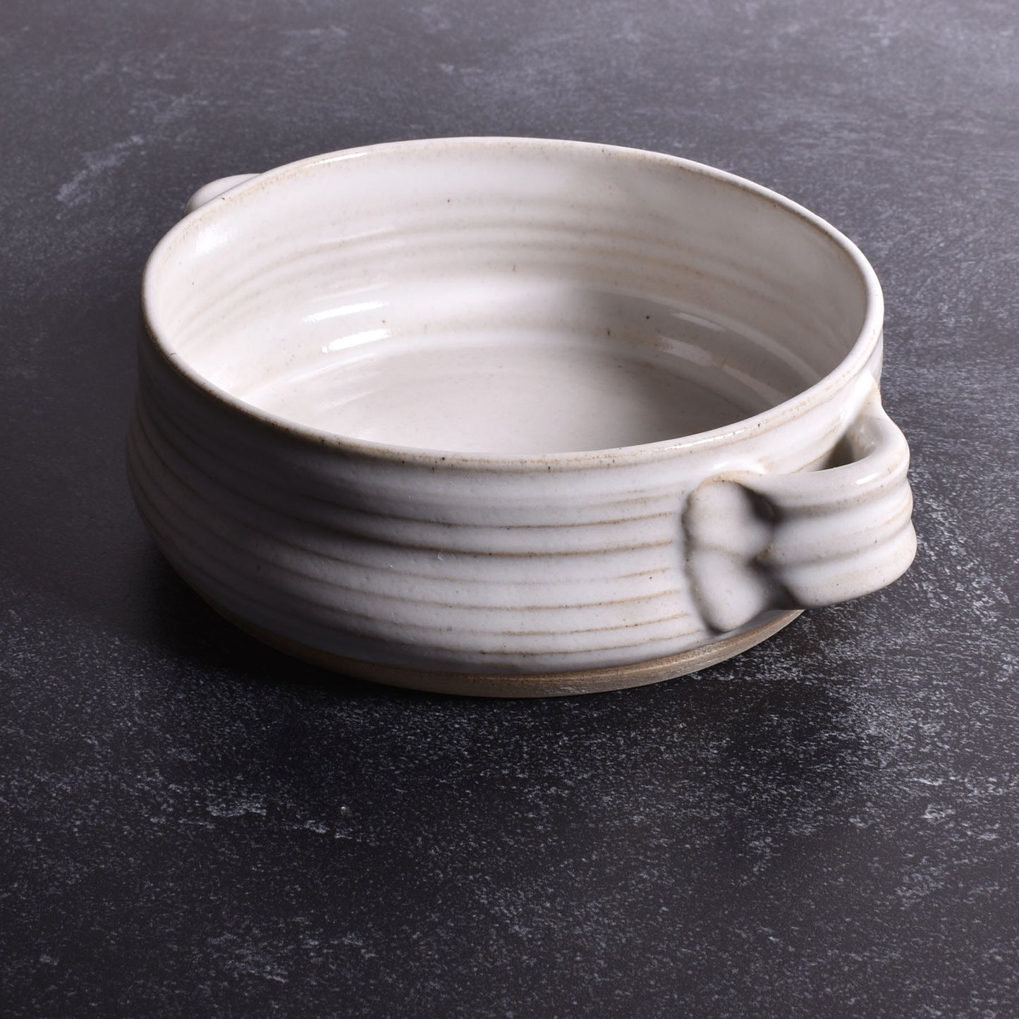 Handmade American Pottery Brie Baker by Coastal Clay Company, White/Natural