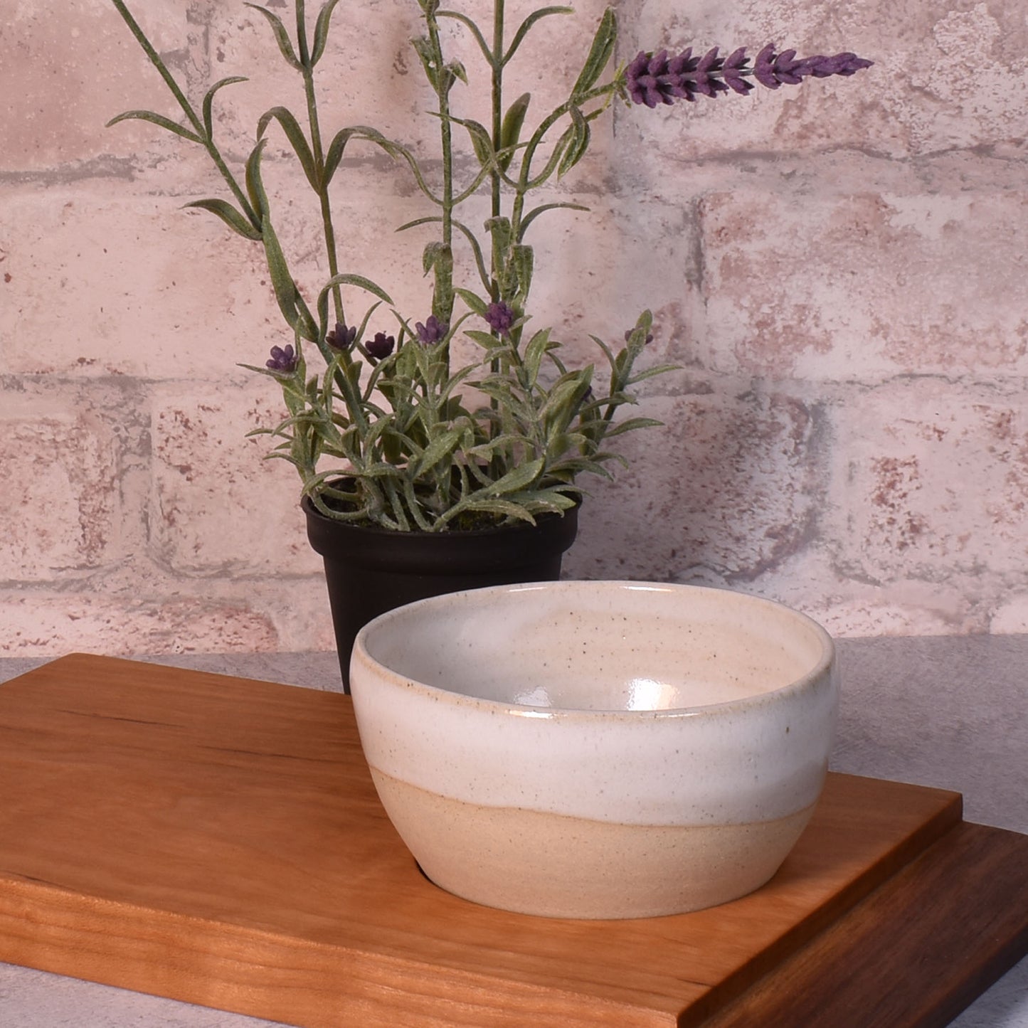 Handmade American Pottery 4-inch Dip, Salsa, Dessert Bowl by Coastal Clay Co., White/Natural