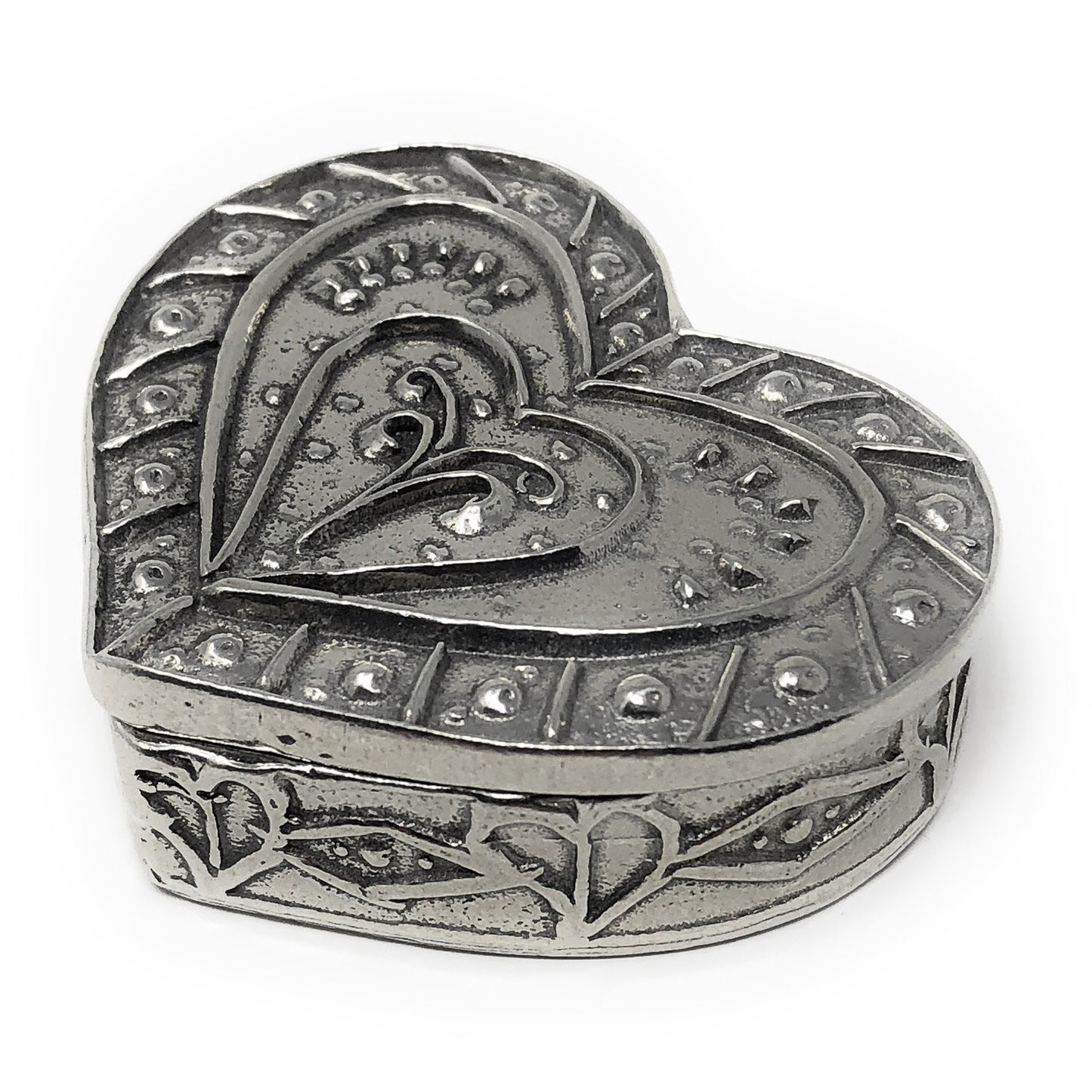 Crosby & Taylor Heart 2-1/4" Small Pewter Keepsake Box, Handmade in the USA