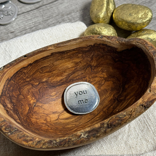 Crosby & Taylor "You Me US" Lead-Free American Pewter Pocket Sentiment Token Expressing Love and Commitment