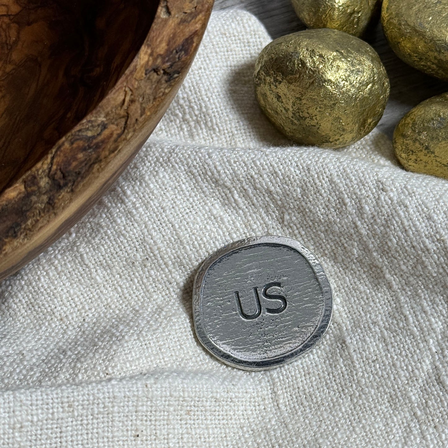 Crosby & Taylor "You Me US" Lead-Free American Pewter Pocket Sentiment Token Expressing Love and Commitment