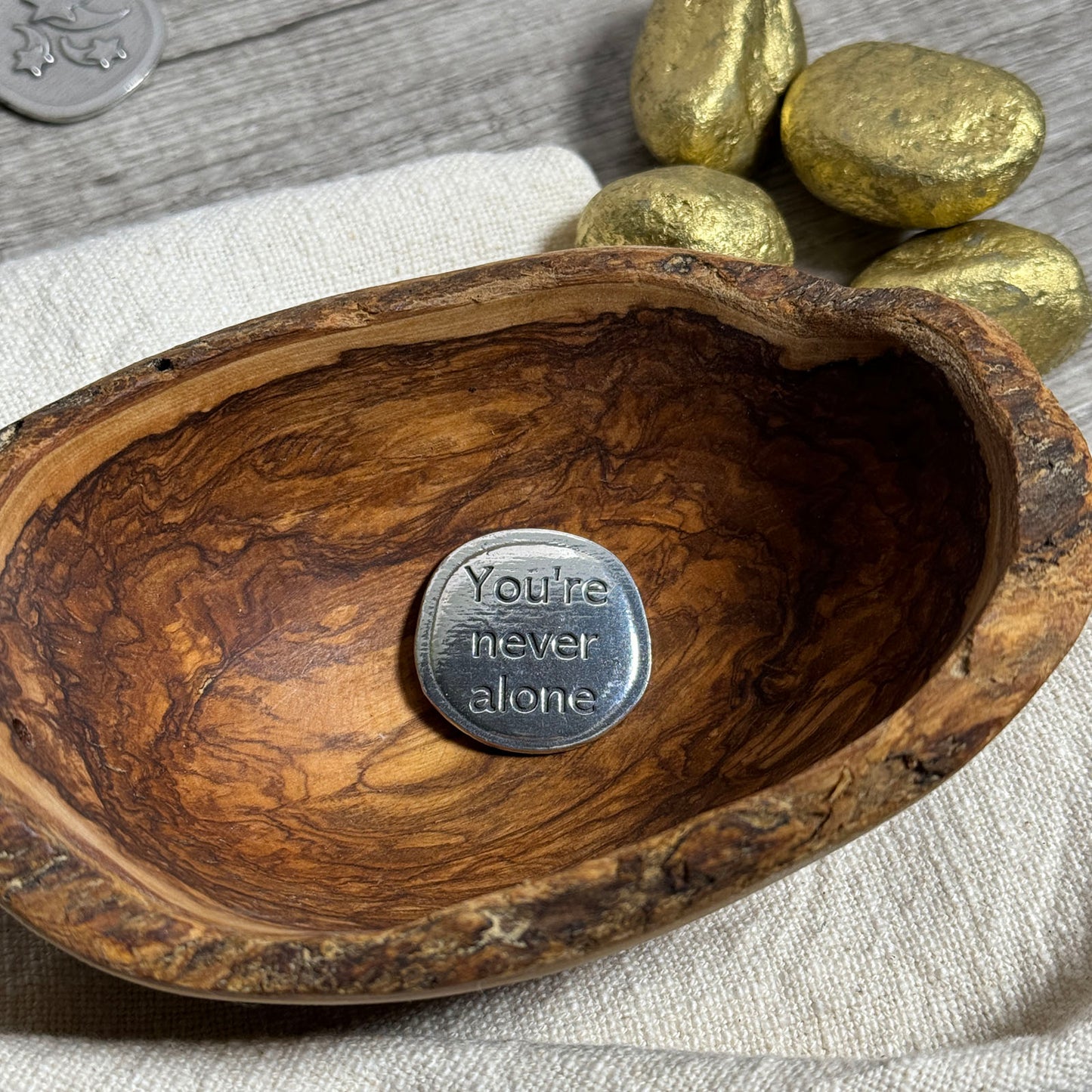 Crosby & Taylor You're Never Alone Pewter Sentiment Token, American Handmade
