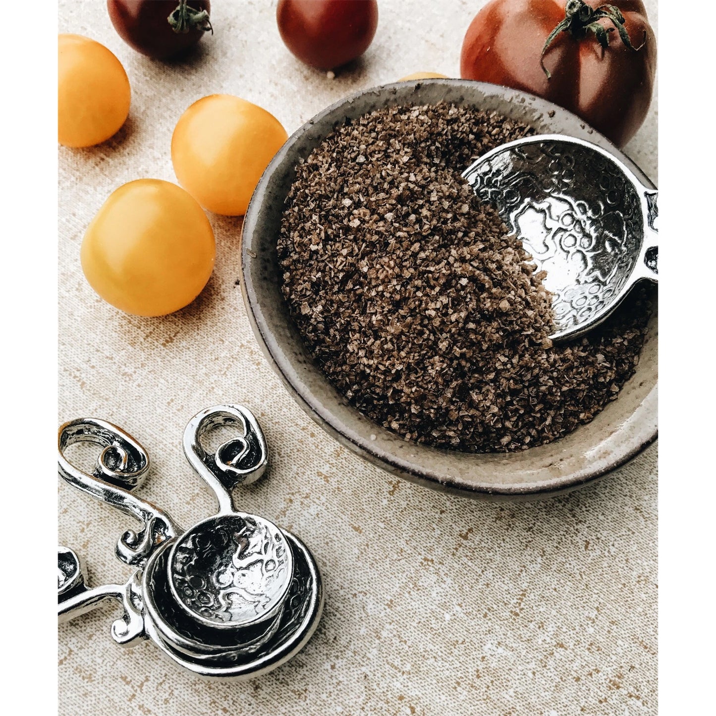 Crosby & Taylor Vineyard Handmade Pewter Measuring Spoon Set with Display Post