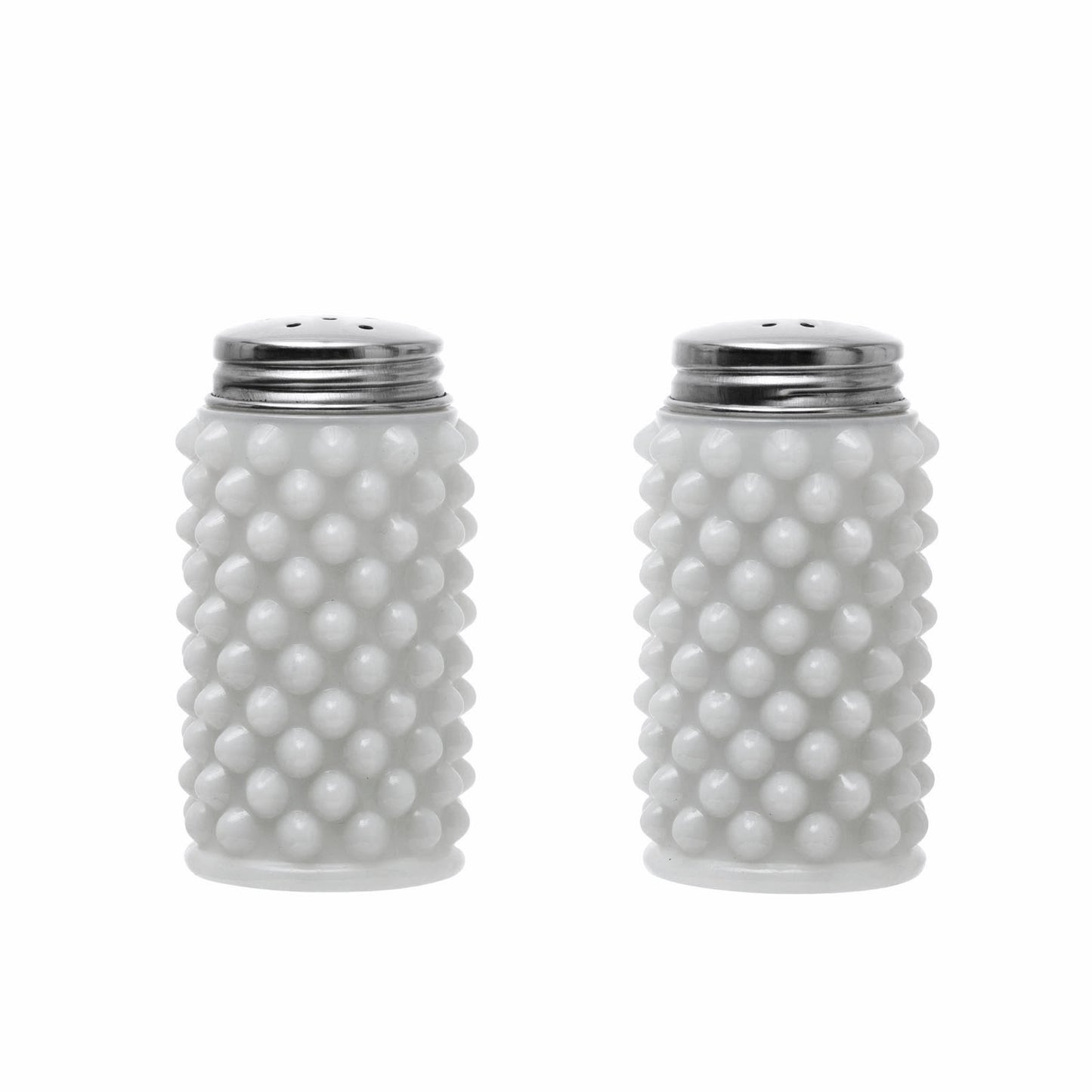 Creative Co-Op Hobnail Milk Glass Salt & Pepper Shakers, White