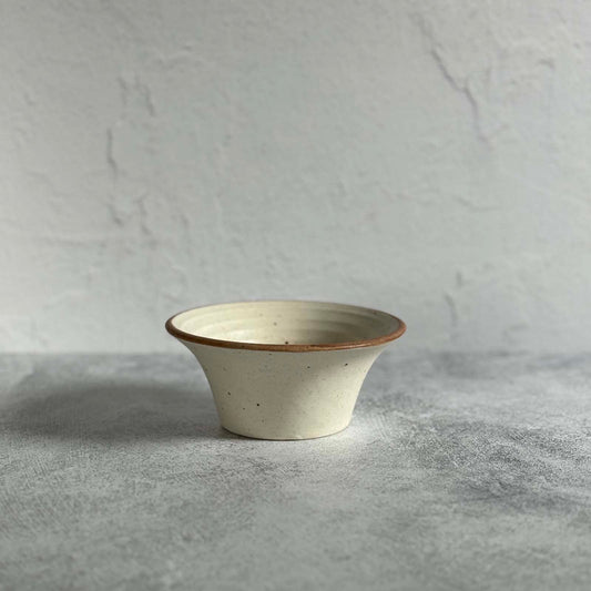 Creative Co-Op Small 4-1/2" Round Stoneware Bowl with Matte Glaze in Speckled Cream for Sauces, Nuts, or Votive Candles