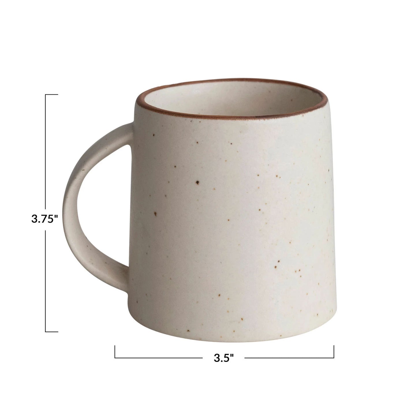 Creative Co-Op Matte Finish 10-ounce Stoneware Coffee Mug, Speckled Cream