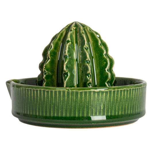 Cactus-Shaped Stoneware Juicer, Green