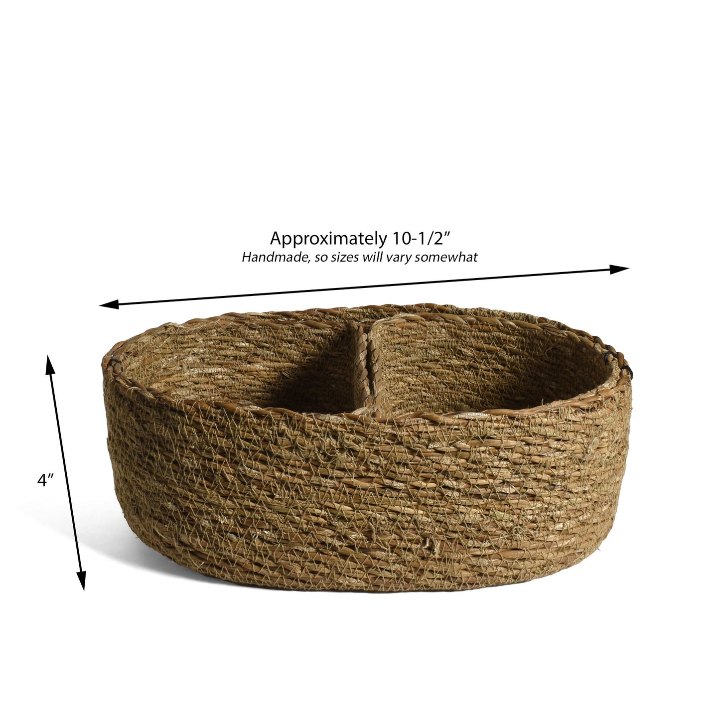 Small Handwoven Seagrass Oval Nesting Baskets from Bangladesh, Natural, Set of 3