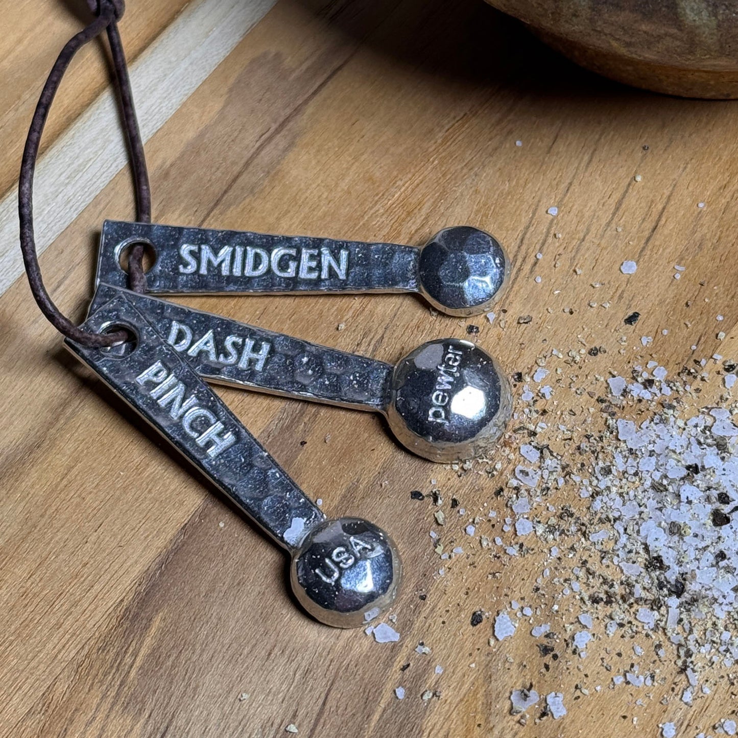 Crosby & Taylor Dash, Pinch, Smidgen Mini Pewter Measuring Spoon Set