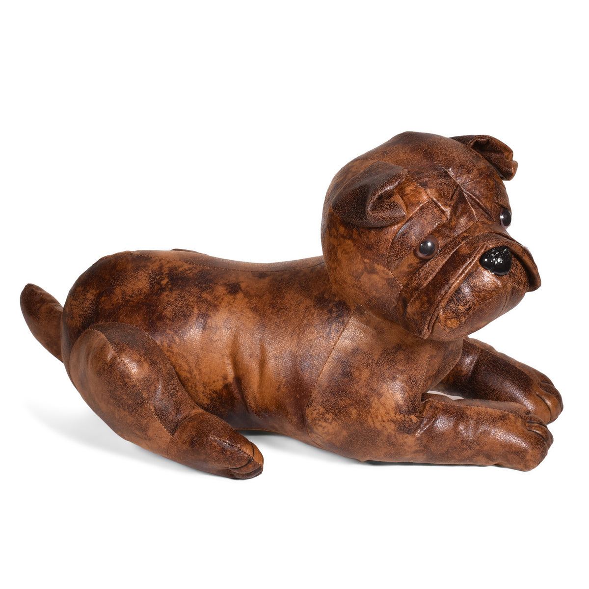 Leather-Look Sitting Dog Figurine
