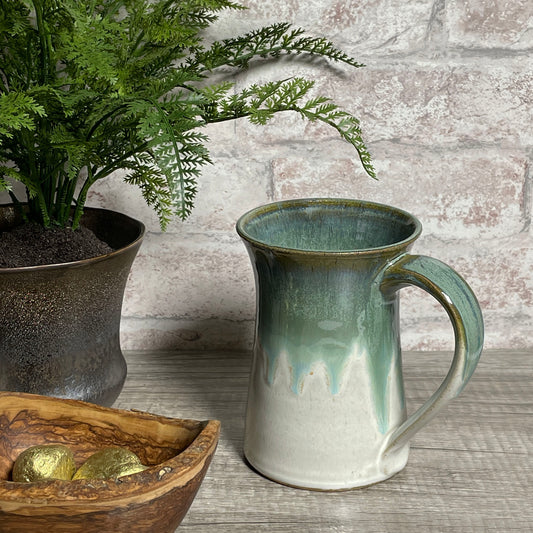 Handmade American Pottery Mug by Dock 6 Pottery, Each One Unique, White Pearl