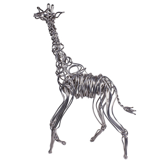 Drawn Metal Studios Giraffe 22-inch Aluminum Wire Sculpture