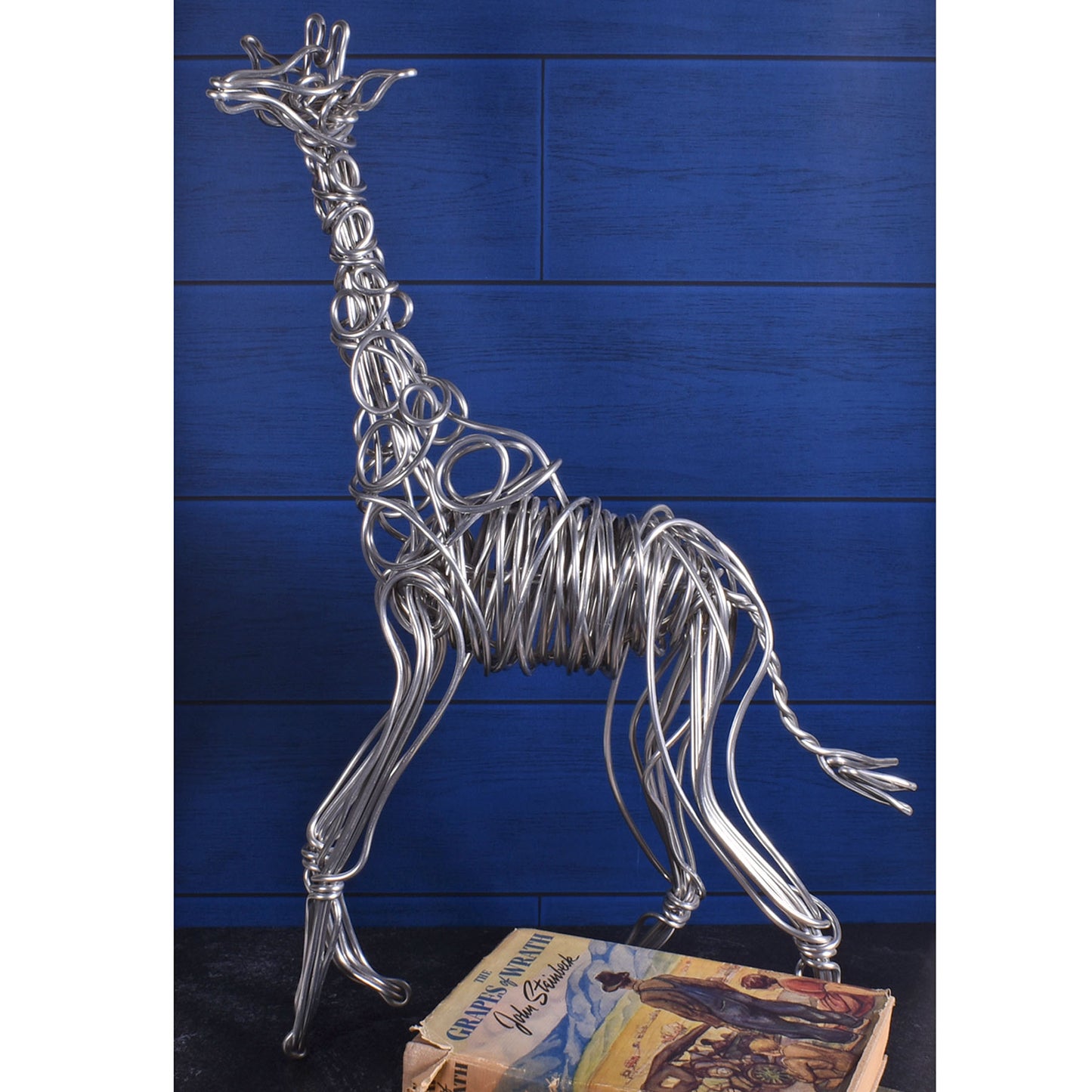 Drawn Metal Studios Giraffe 22-inch Aluminum Wire Sculpture