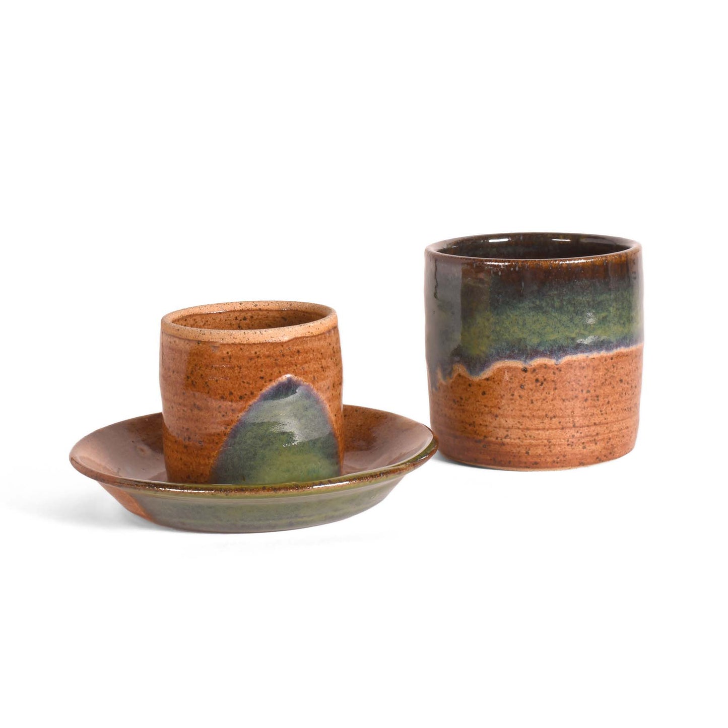 American Handmade Pottery French Butter Keeper, Emerald Green