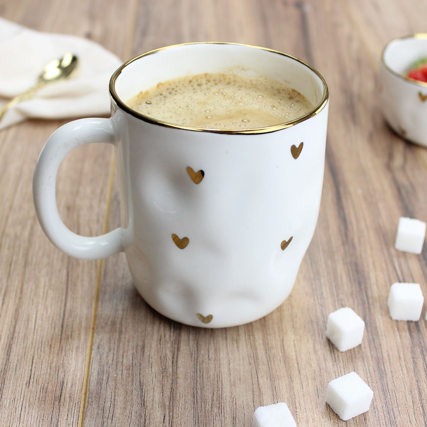 Pampa Bay Heart to Heart 16-oz. Porcelain Mug with Gold Accents, White